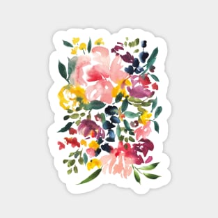 Abstract Watercolor Flowers, Bouquet Illustration 15 Sticker